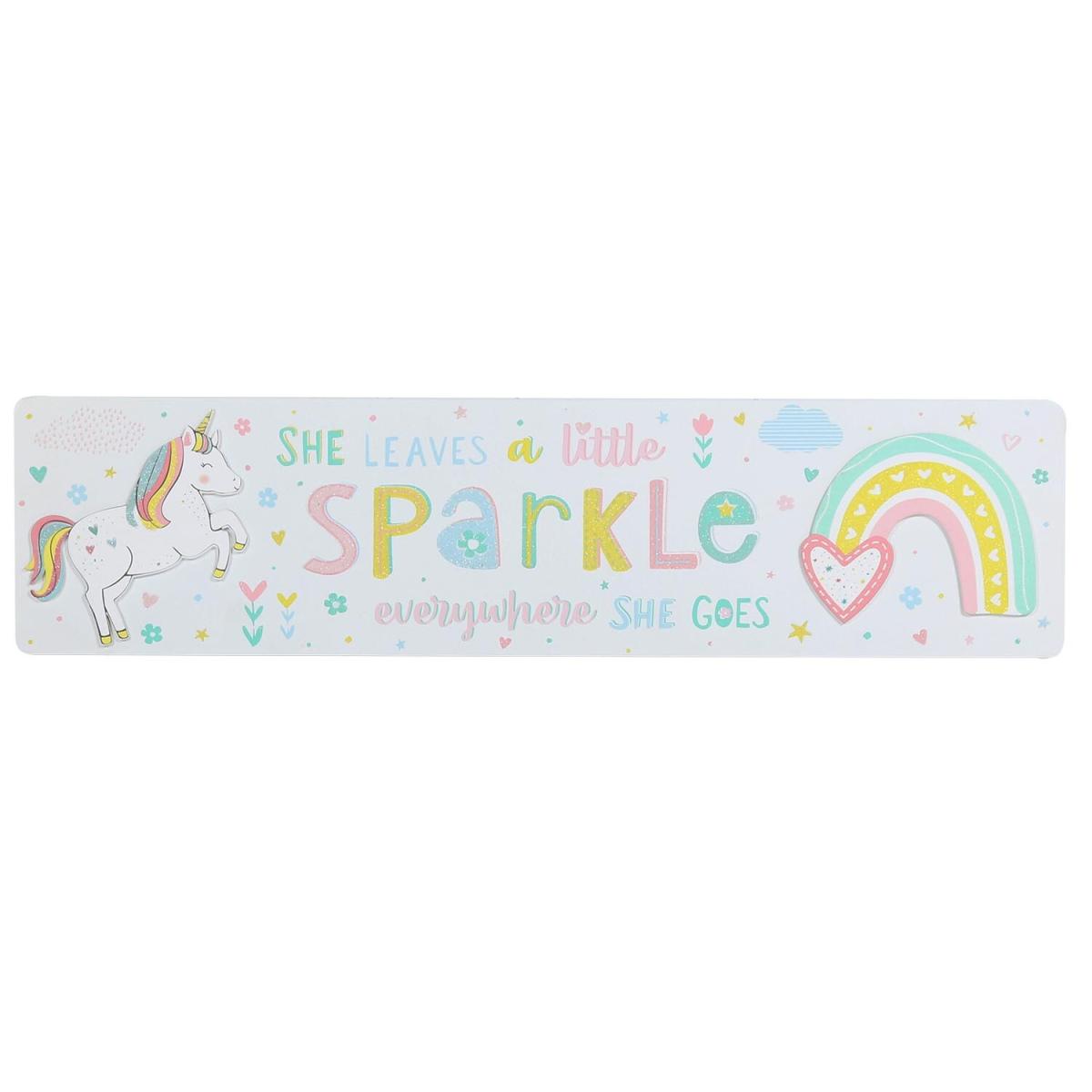 Sparkle Unicorn and Rainbows Plaque – image 2