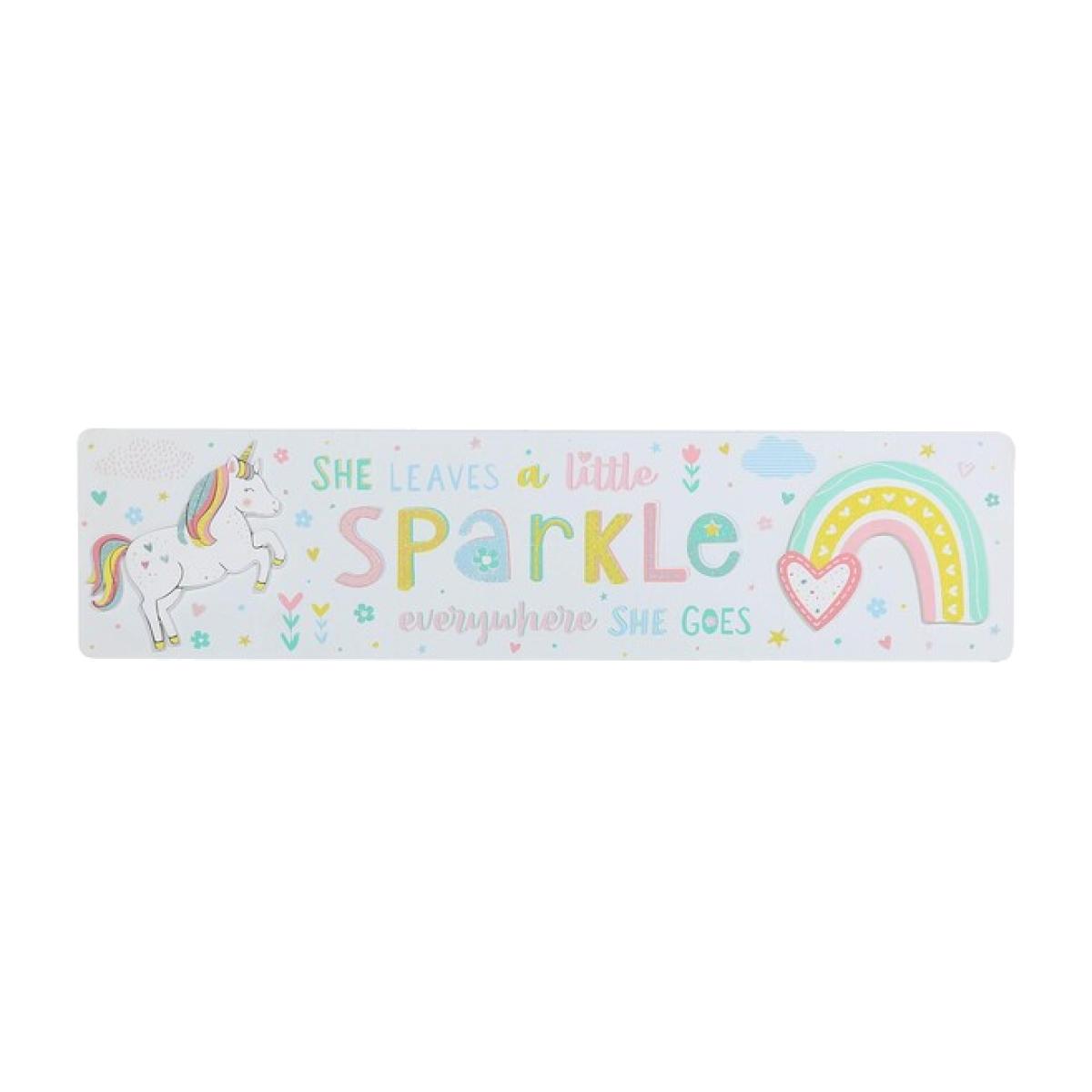 Sparkle Unicorn and Rainbows Plaque – image 1