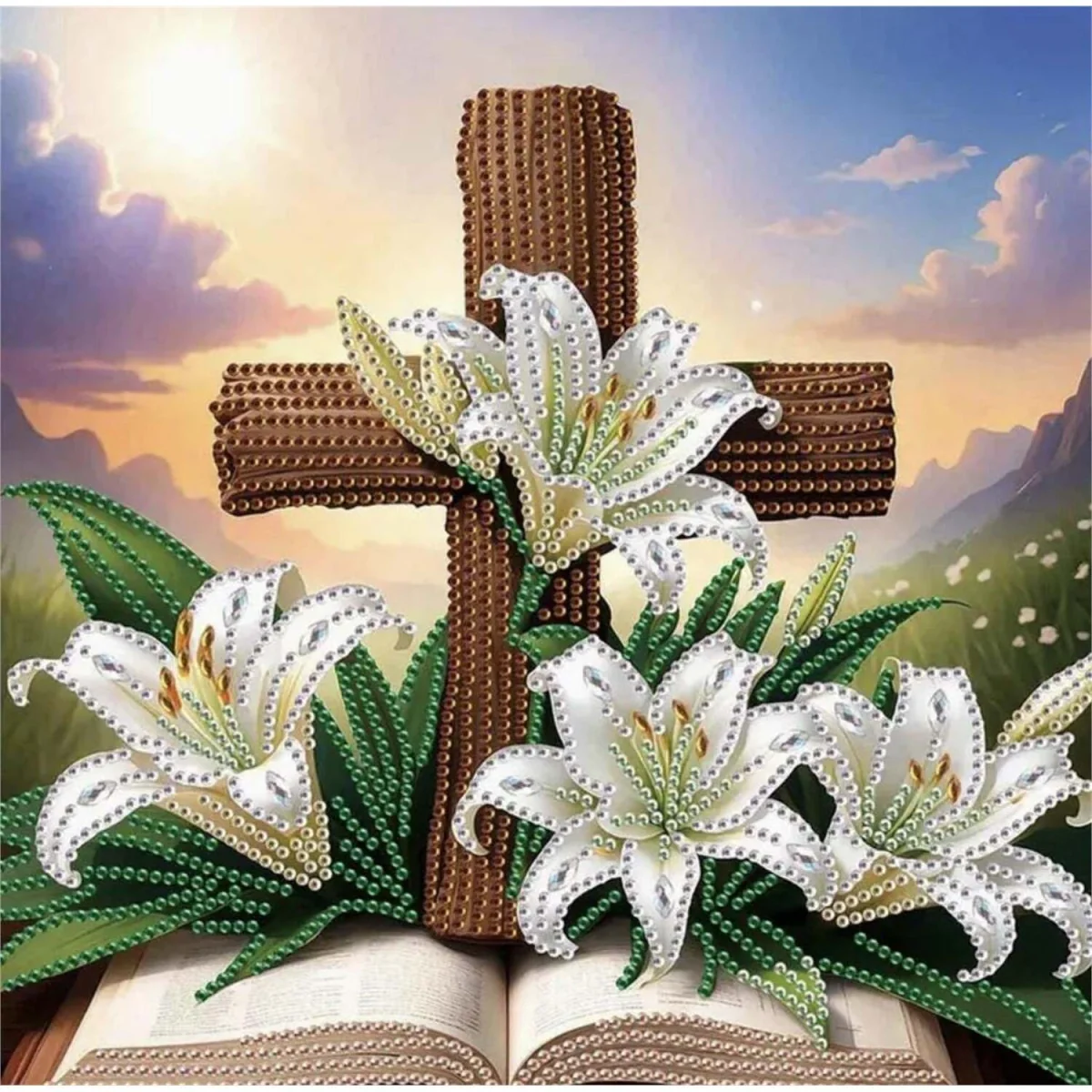 Cross and Bible Diamond Art Painting Kit - Multi – image 4