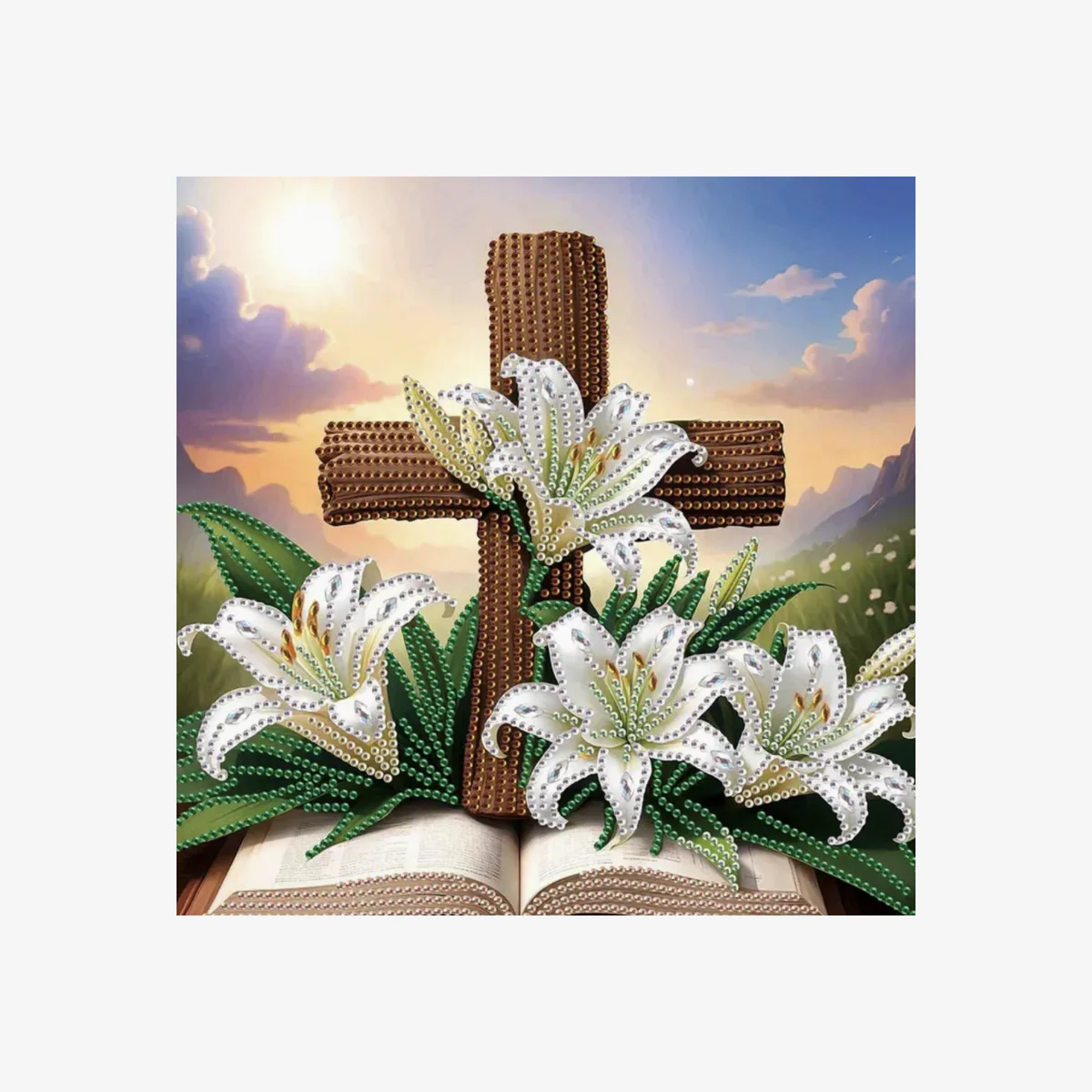 Cross and Bible Diamond Art Painting Kit - Multi – image 1