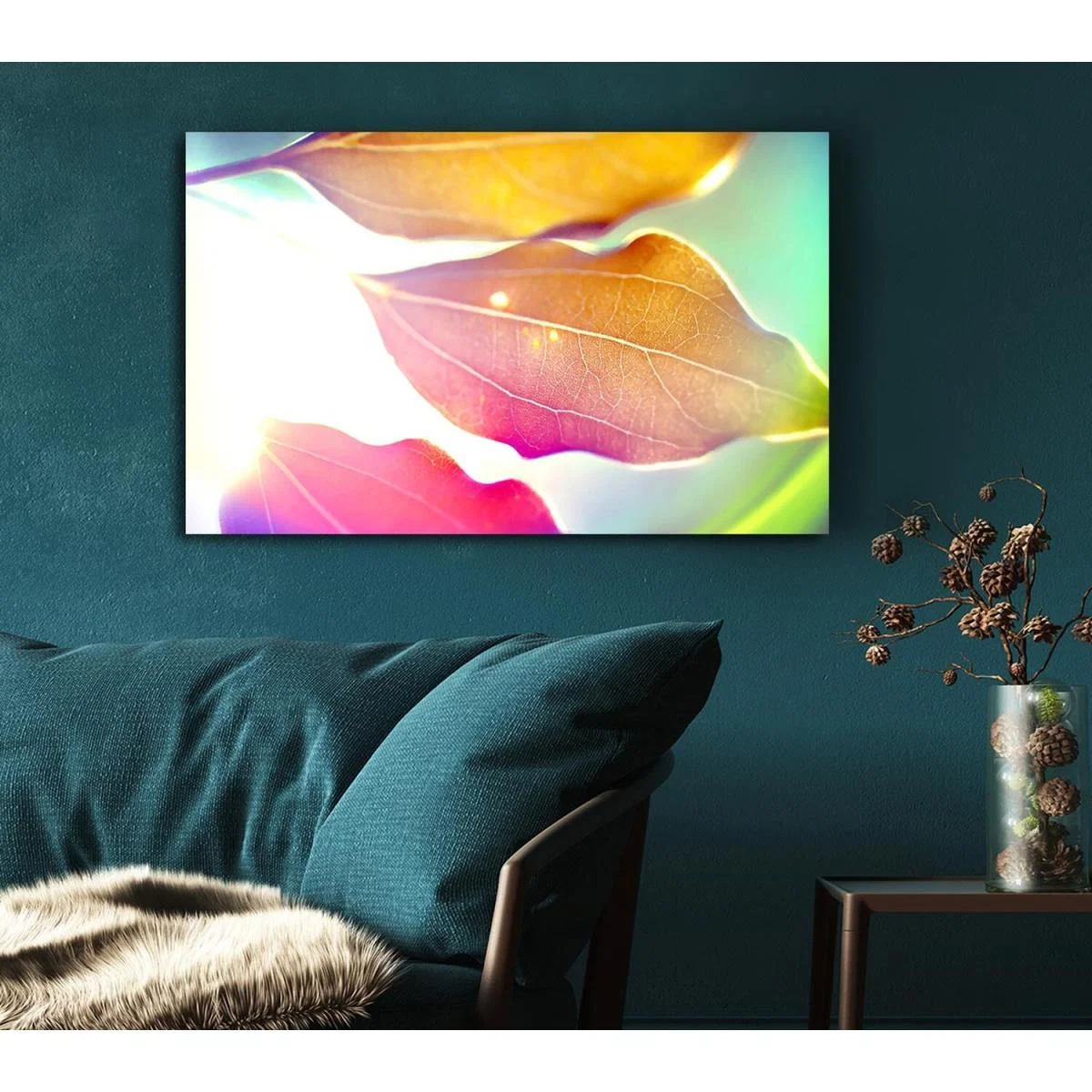 Coloured Leaves Canvas Print Wall Art - Yellow / 66.04cm – image 5
