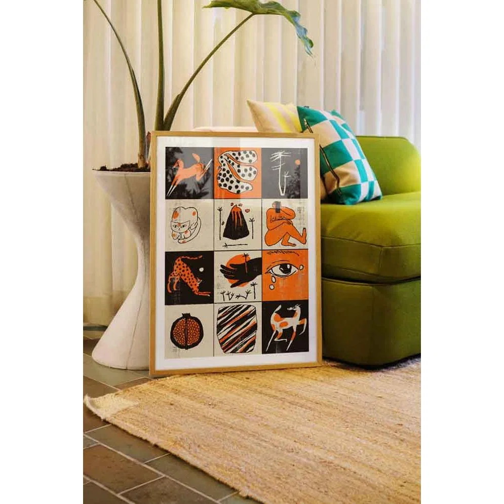 Orange Graphic Moods Art Print - Unframed – image 4