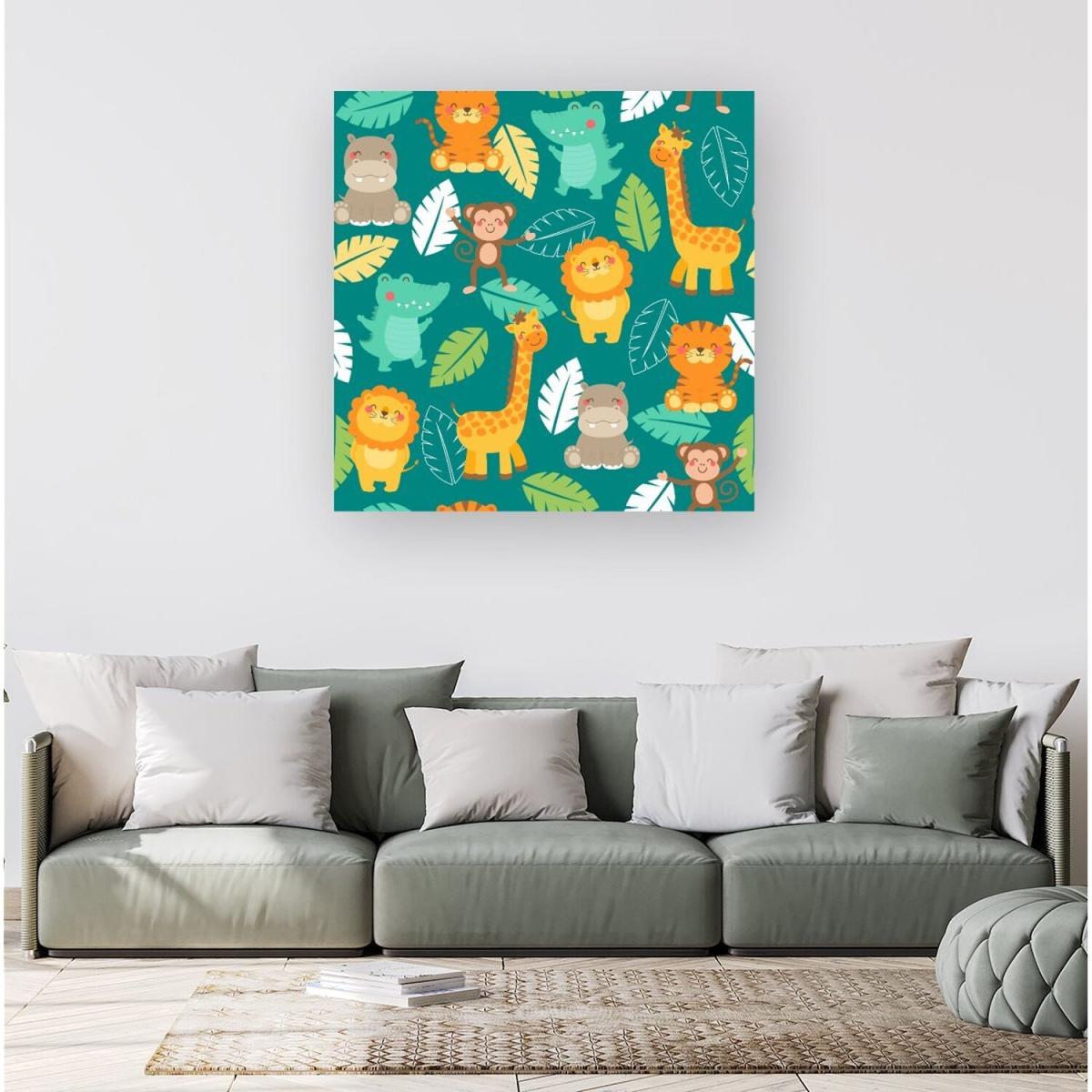 Jungle Animals Canvas Print - Green / Large – image 2