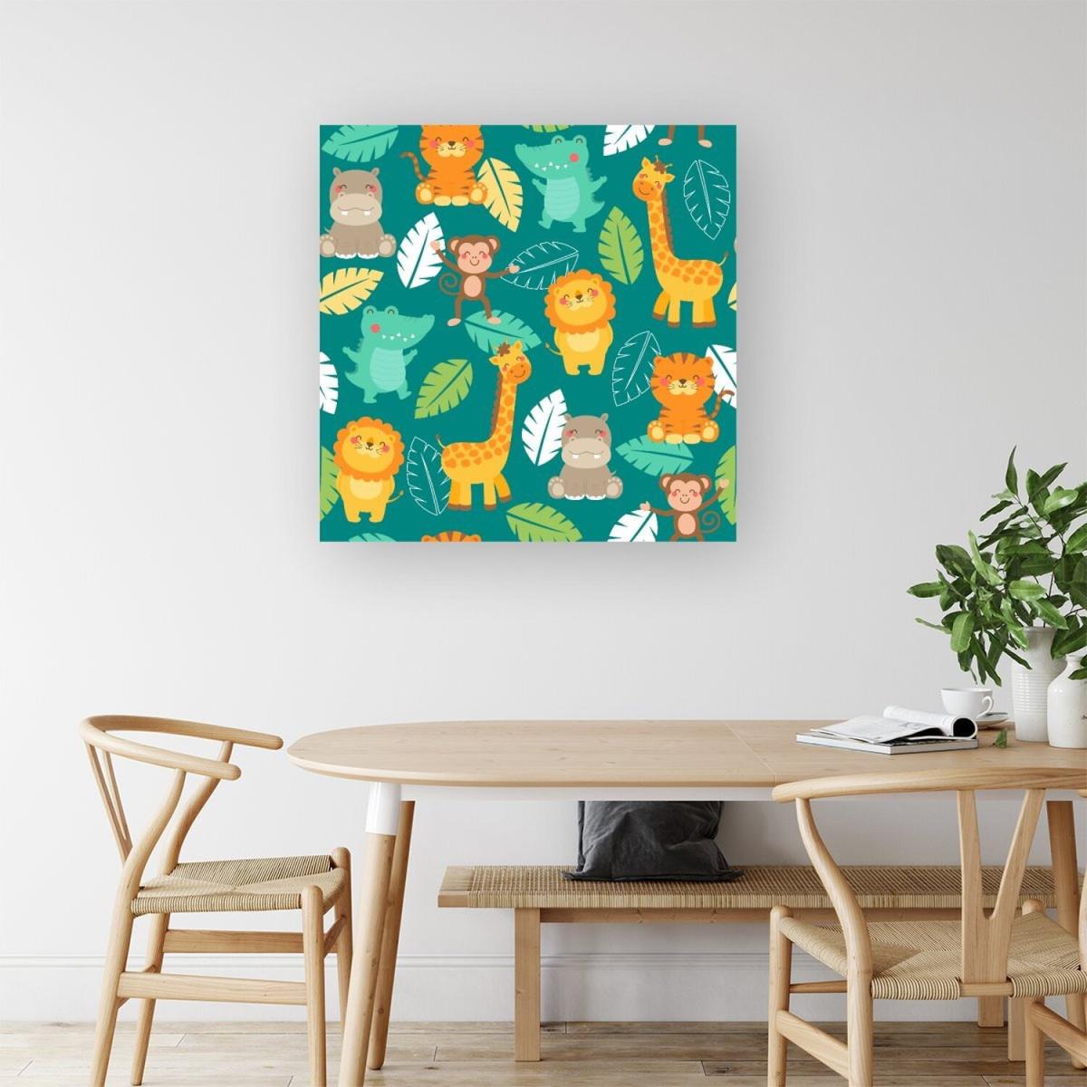 Jungle Animals Canvas Print - Green / Large – image 3