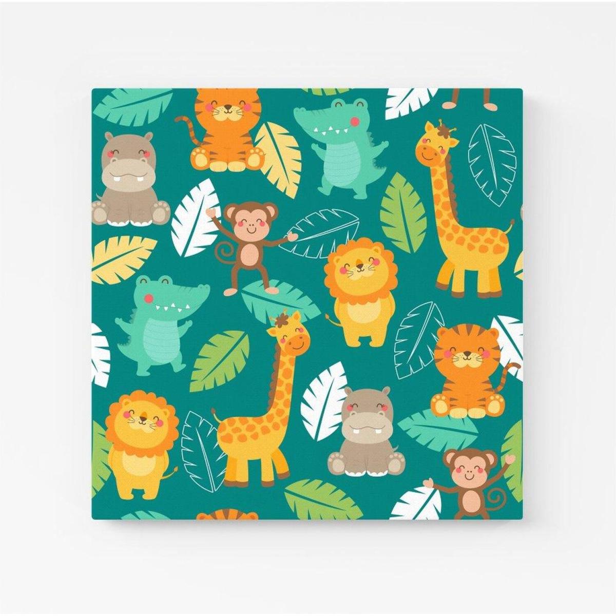 Jungle Animals Canvas Print - Green / Large – image 4