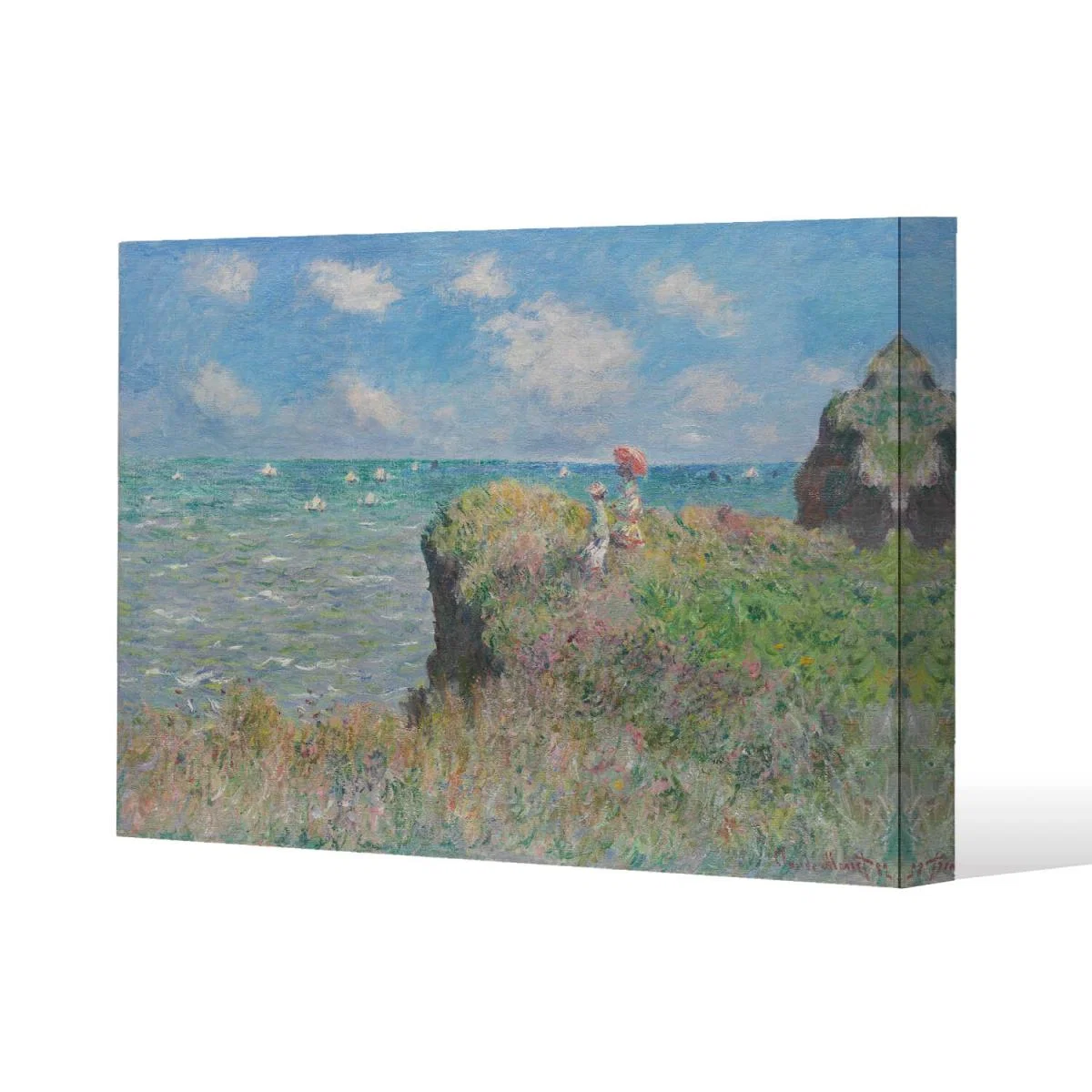 Claude Monet - Cliff Walk At Pourville, Canvas print - Blue / 61cm / 91cm – image 2
