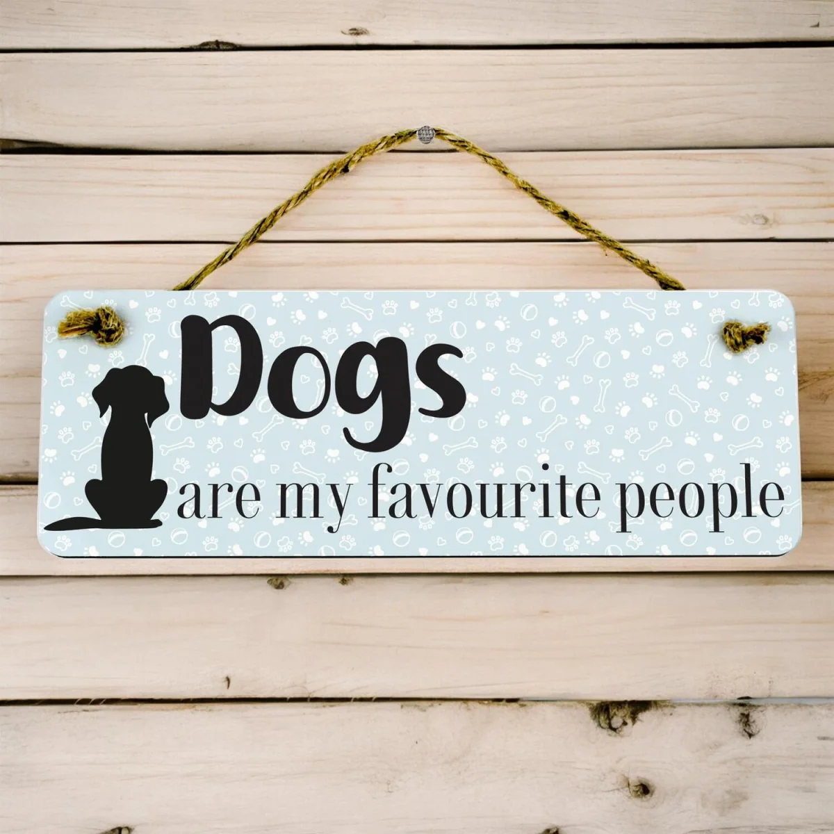 Dogs Are My Favourite Wooden Wall/Door Sign - Home Décor Gift - Blue – image 2