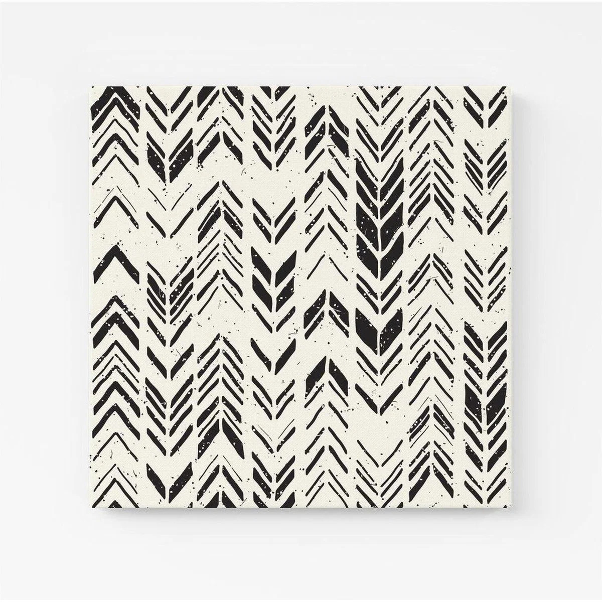 Hand Drawn Chevron Pattern Canvas Print - Grey / Small – image 3