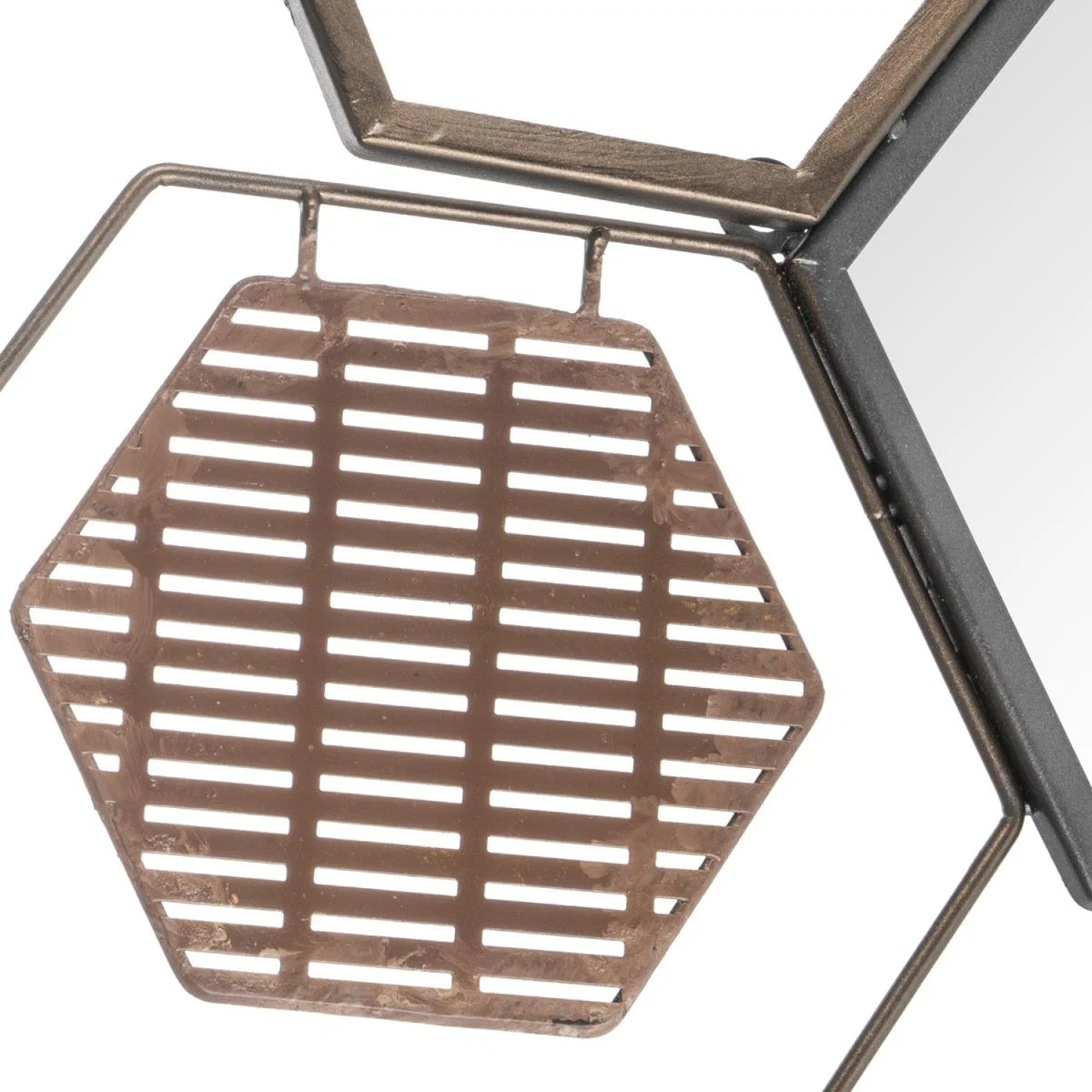 Hexagonal Metal and Mirrored Wall Art – image 4