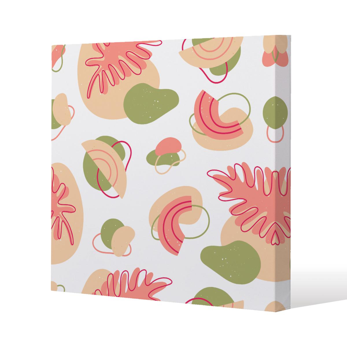 botanical elements with line art Canvas Print - Pink / 90cm – image 2