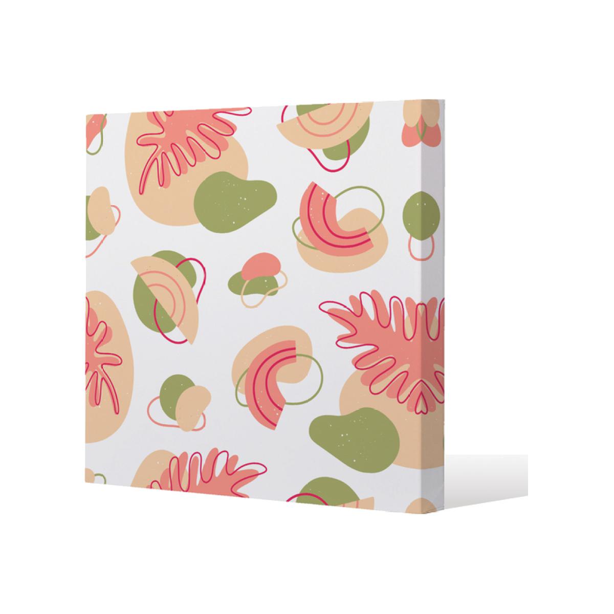 botanical elements with line art Canvas Print - Pink / 90cm – image 1