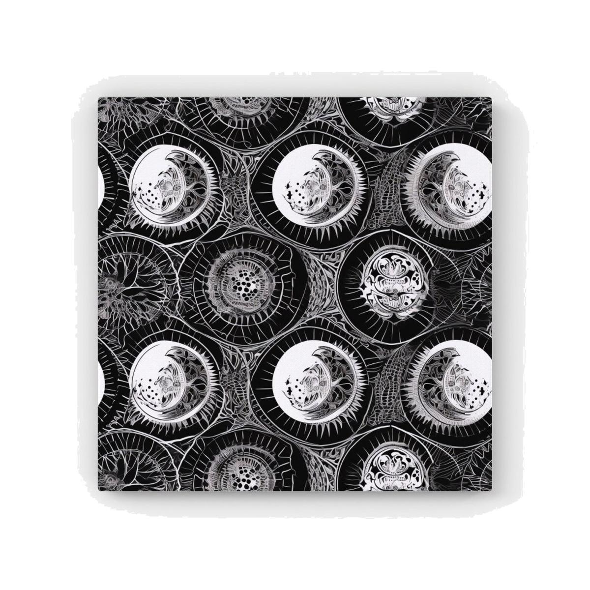 Black White Moon and Sun HD Metal Print - Grey / 40cm