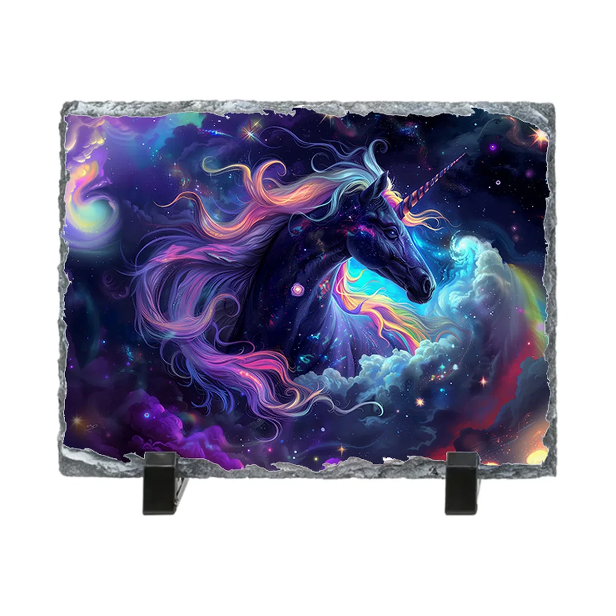 Neon Unicorn Photo Rock Slate - Slate