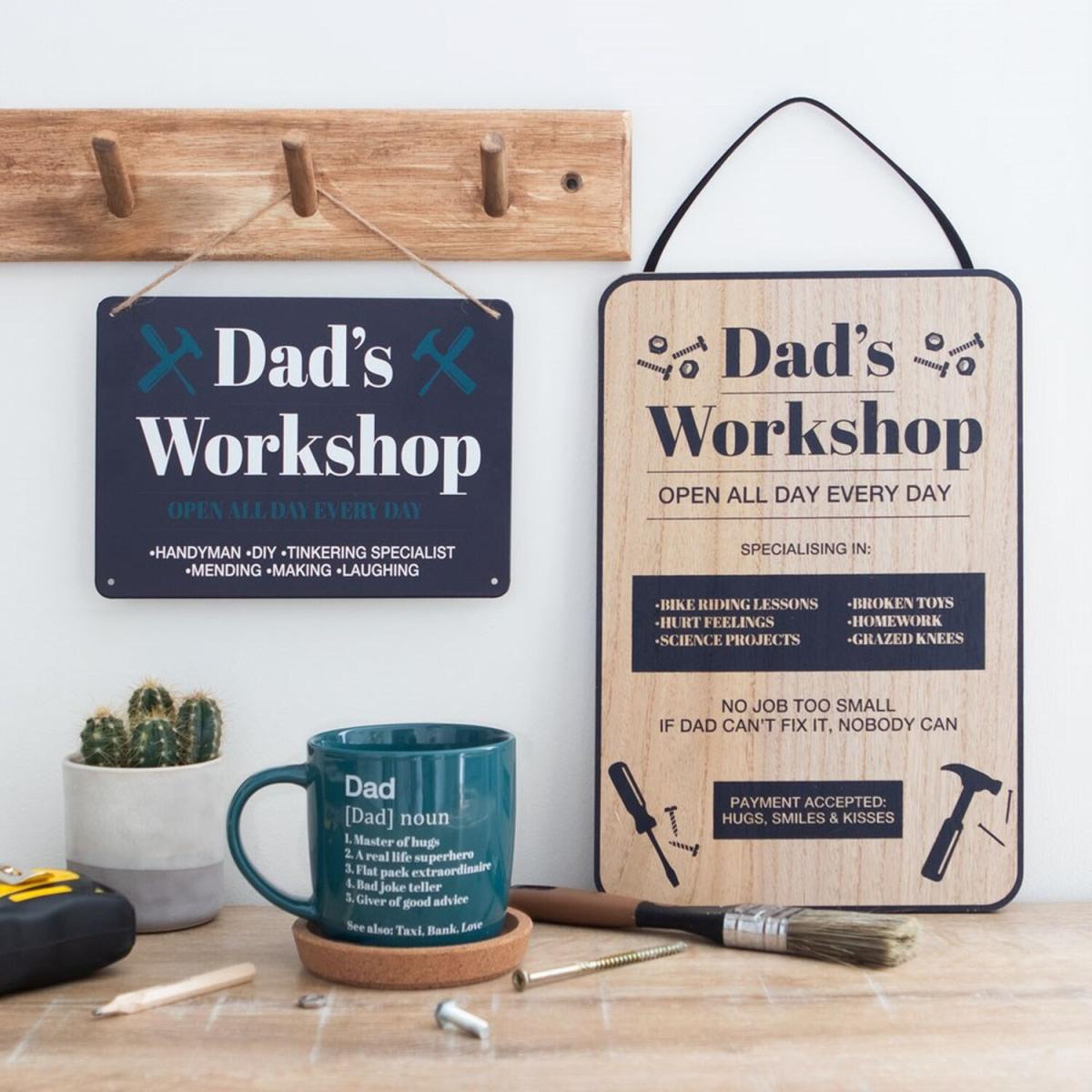 Dad's Workshop Hanging Metal Sign - Black – image 3