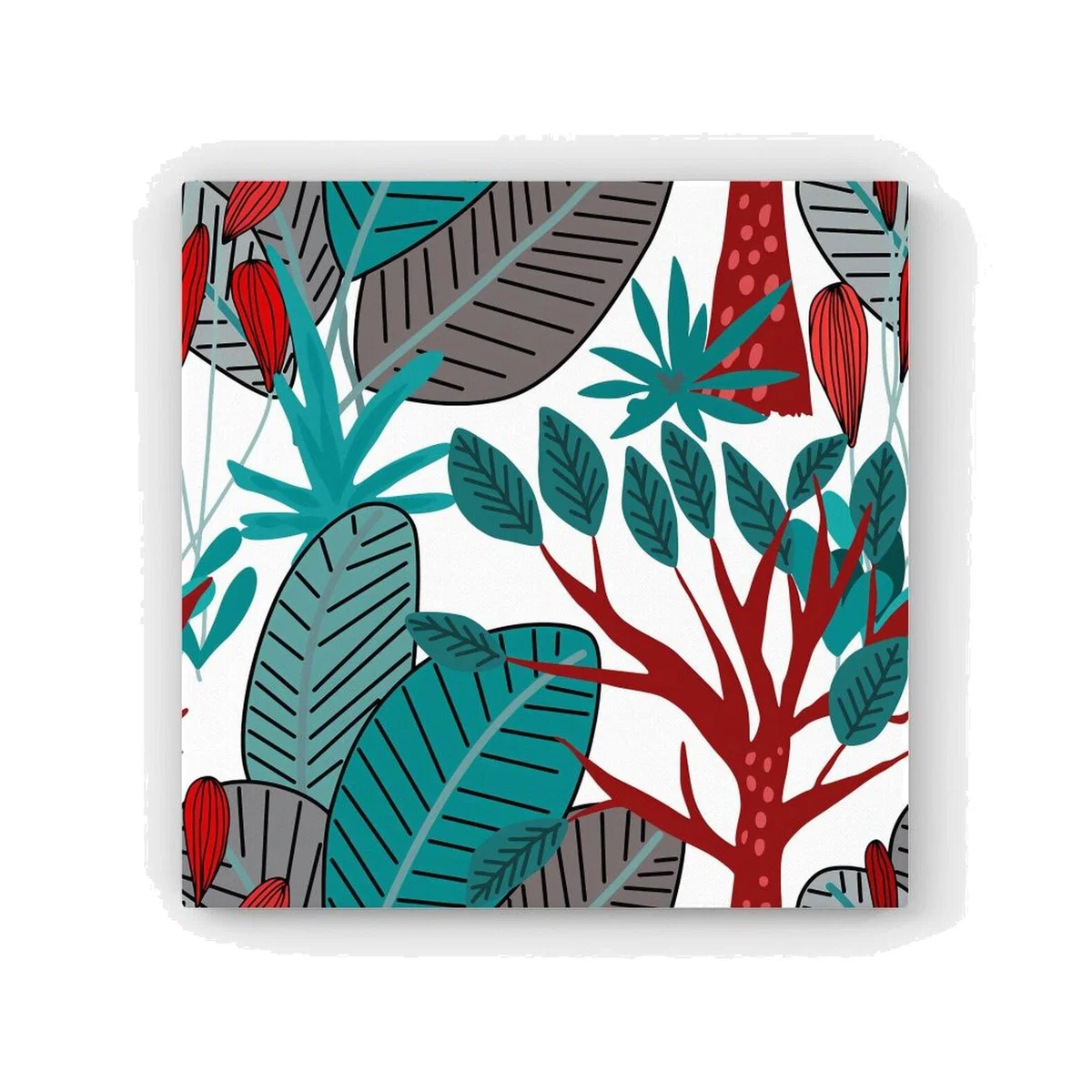 Jungle Exotic Summer Tropical Leaves Canvas Print - Green / 101.6cm