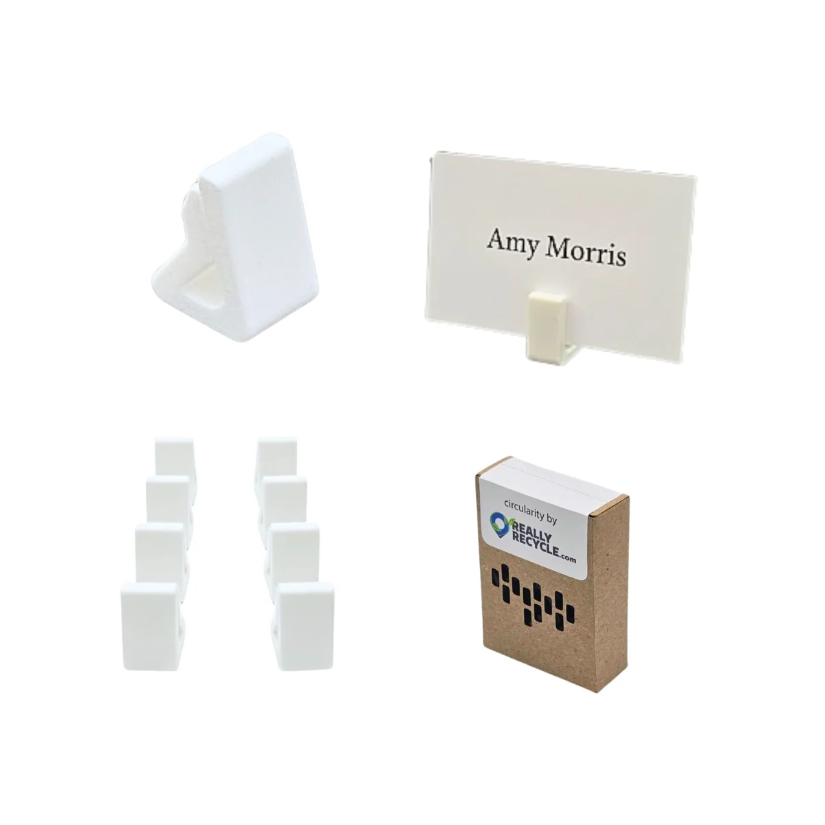 White Mini Sign Holder, Place Card Stand, Table Name Placeholder Display (8-pack) - White