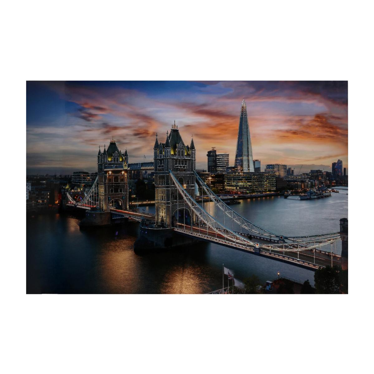 City At Dusk Glitter Gloss Canvas