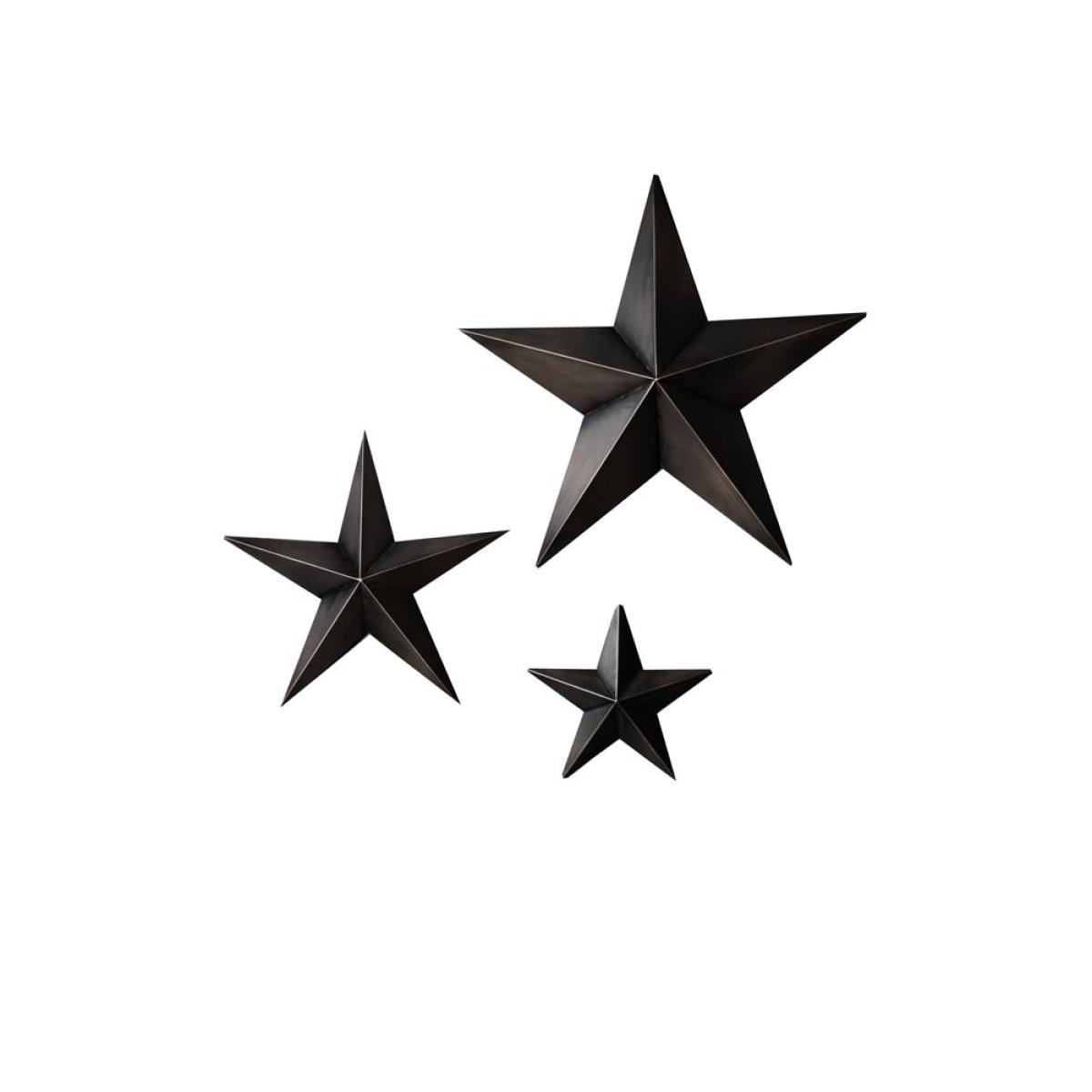 Set Of 3 Black Metal Stars – image 2