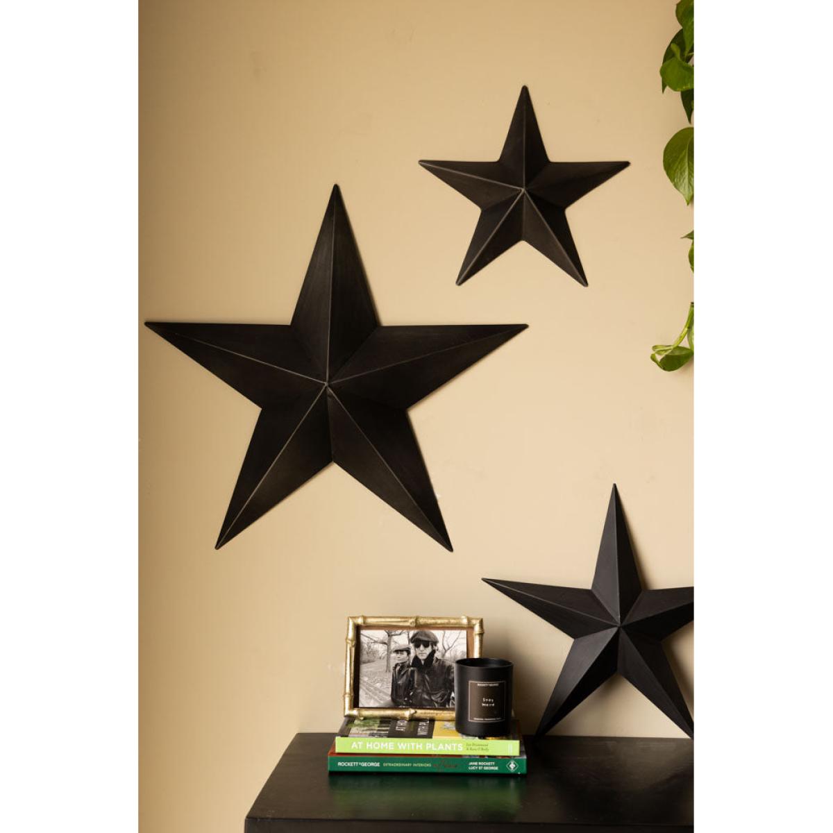 Set Of 3 Black Metal Stars – image 3