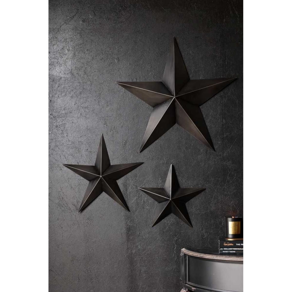 Set Of 3 Black Metal Stars – image 6