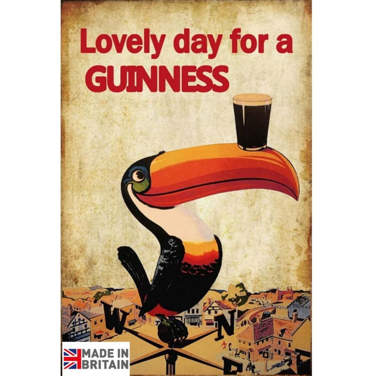 Small Metal Sign Beer Guinness Bird - Black – image 2