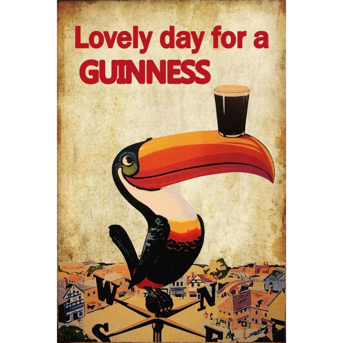 Small Metal Sign Beer Guinness Bird - Black – image 4