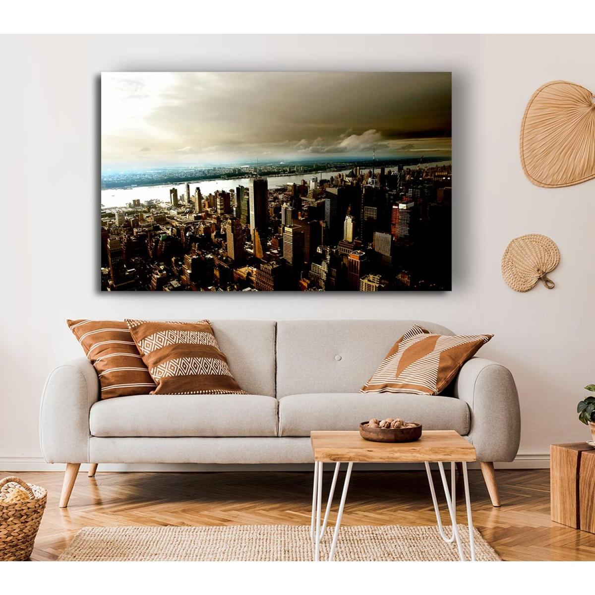 New York City Island Waters Canvas Print Wall Art - Yellow / 66.04cm – image 4