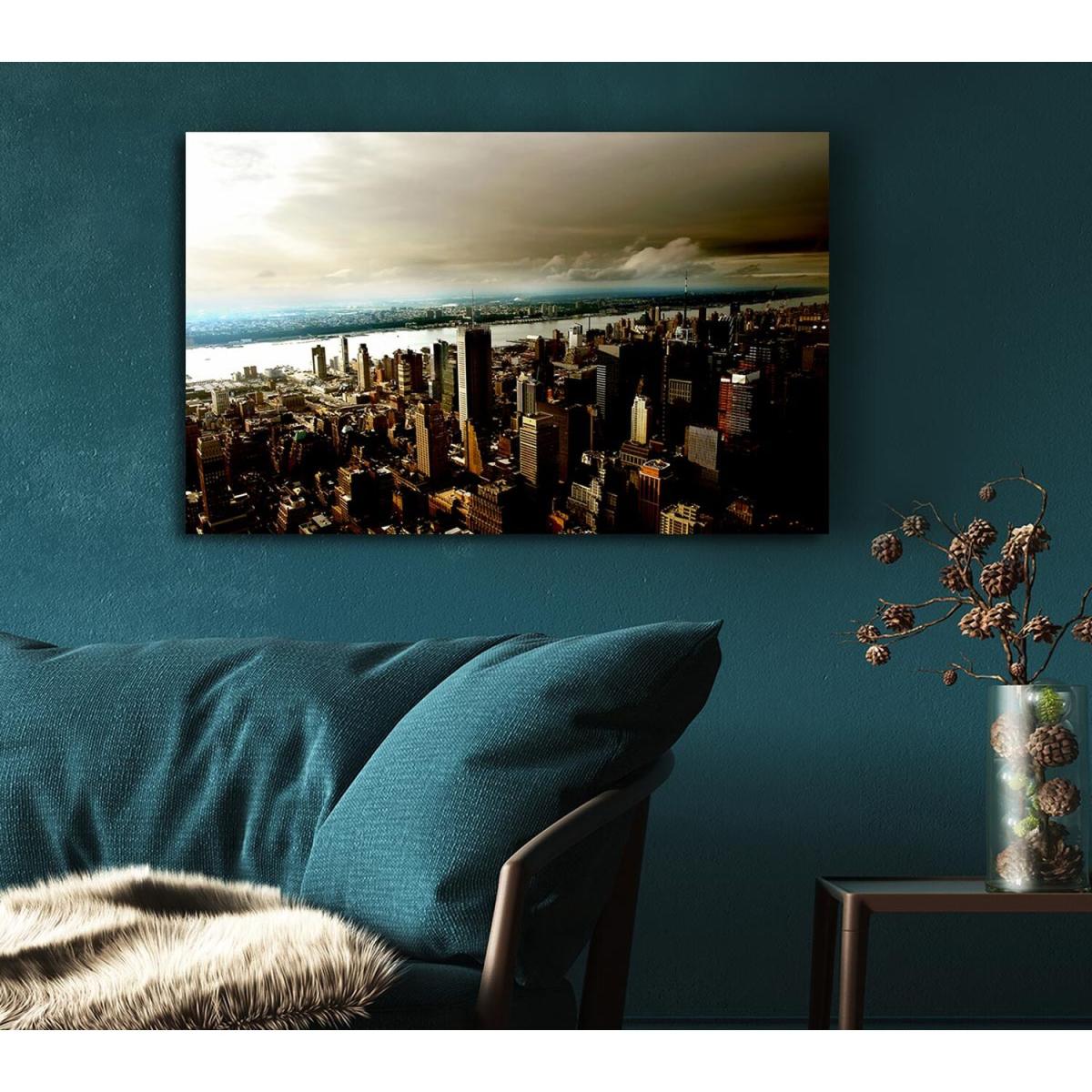 New York City Island Waters Canvas Print Wall Art - Yellow / 66.04cm – image 5
