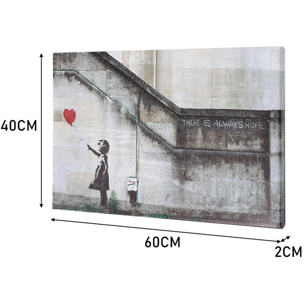 Balloon Girl Art Canvas - Grey / 60cm – image 2