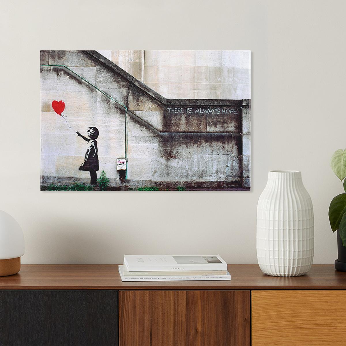 Balloon Girl Art Canvas - Grey / 60cm – image 4