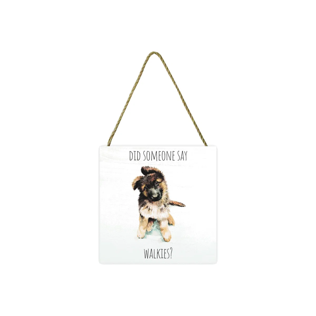 Louise Nisbet (German Shepherd) Wooden Block - White – image 1