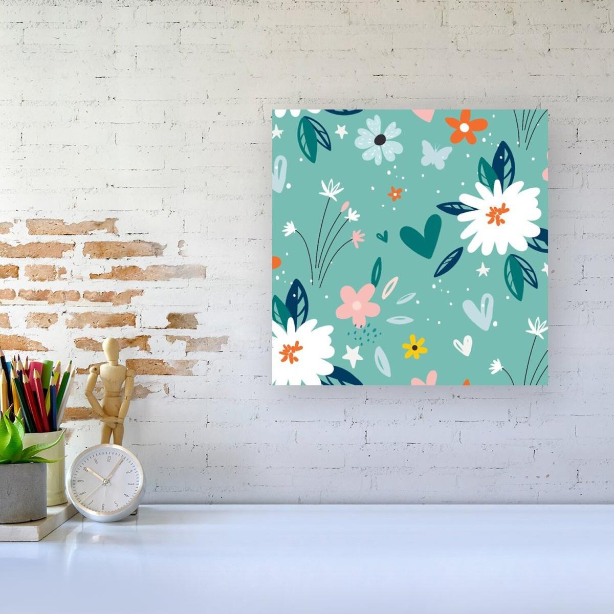 Garden Summer Flowers Canvas Print - Green / Small – image 4