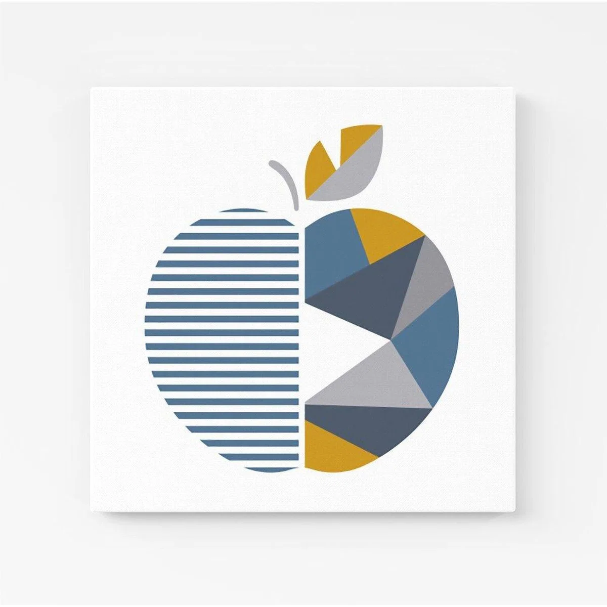 Geometric Apple Canvas Print - Blue / Large – image 4
