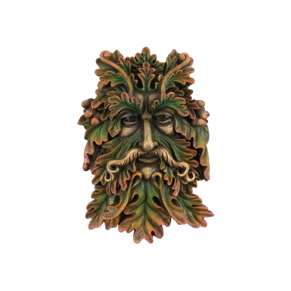 Green Man Face Plaque Indoor & Outdoor Pagan Garden Decor 22.5cm - Green – image 1