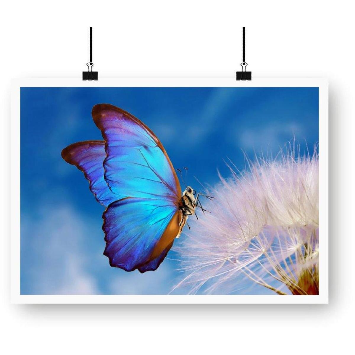 Butterfly And Dandelion Art Print - Blue / 29.7cm – image 2
