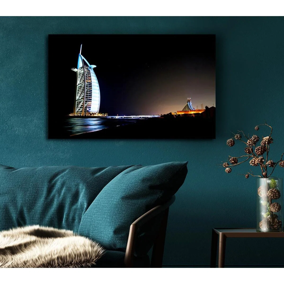 Dubai Ocean Nights Canvas Print Wall Art - Yellow / 81.28cm – image 5