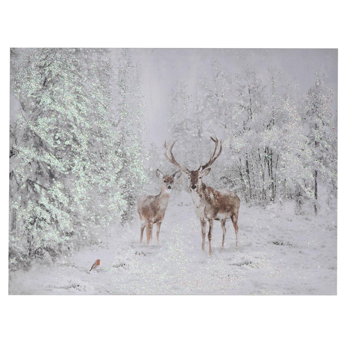 Glitter Snowy Stag Duo Canvas – image 2