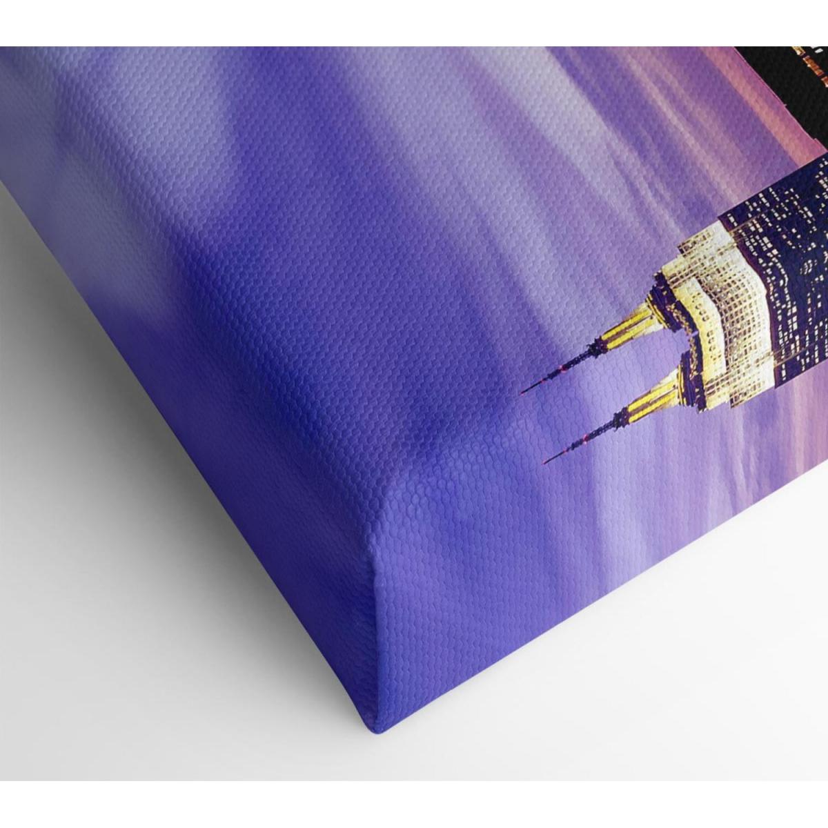 Empire State Building Purple Skys Canvas Print Wall Art - Yellow / 81.28cm – image 2