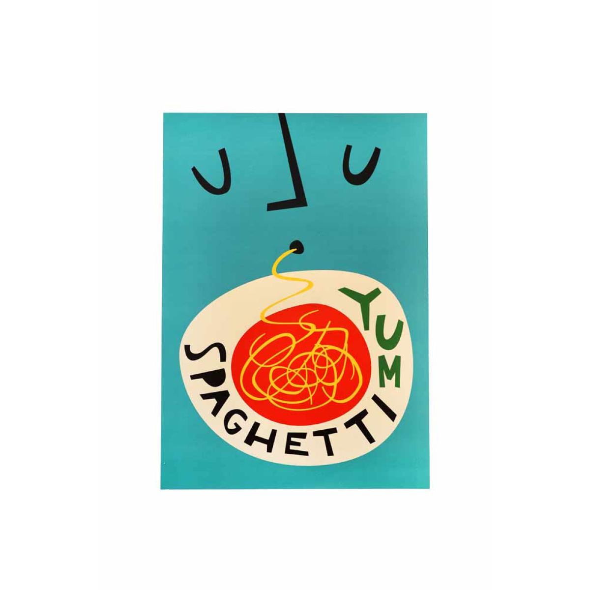 Yum Spaghetti By Fox & Velvet A2 Art Print With Black Wooden Frame – image 2