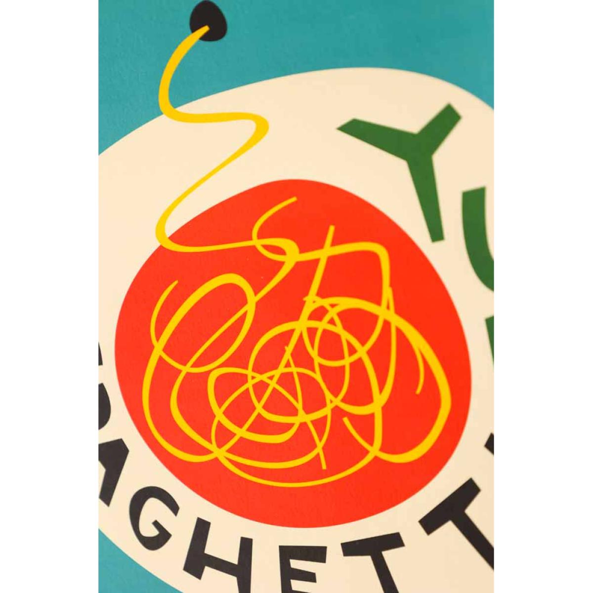 Yum Spaghetti By Fox & Velvet A2 Art Print With Black Wooden Frame – image 3