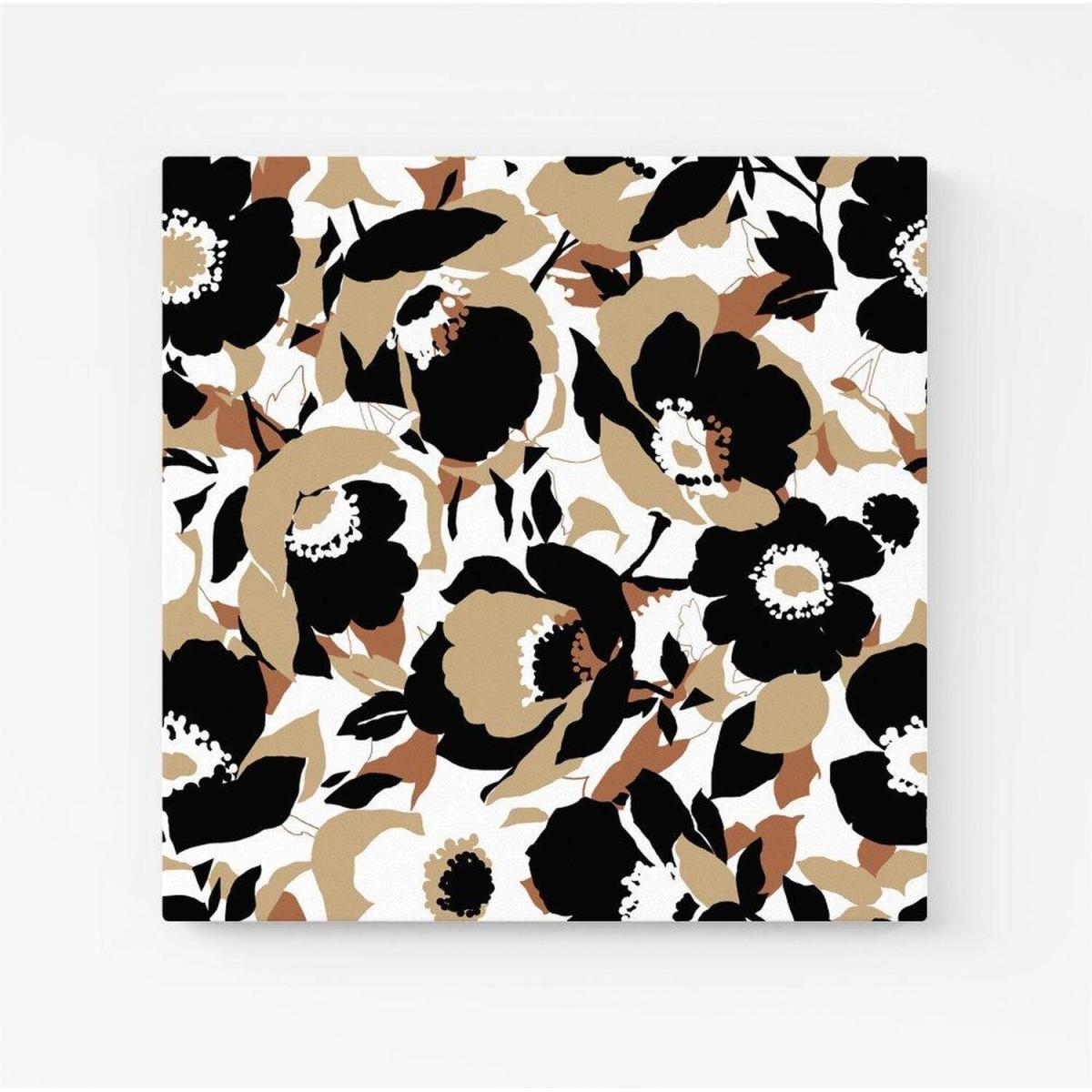 Modern Flower Pattern Canvas Print - Brown / Medium – image 2