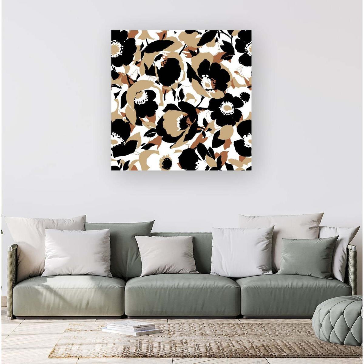 Modern Flower Pattern Canvas Print - Brown / Medium – image 3