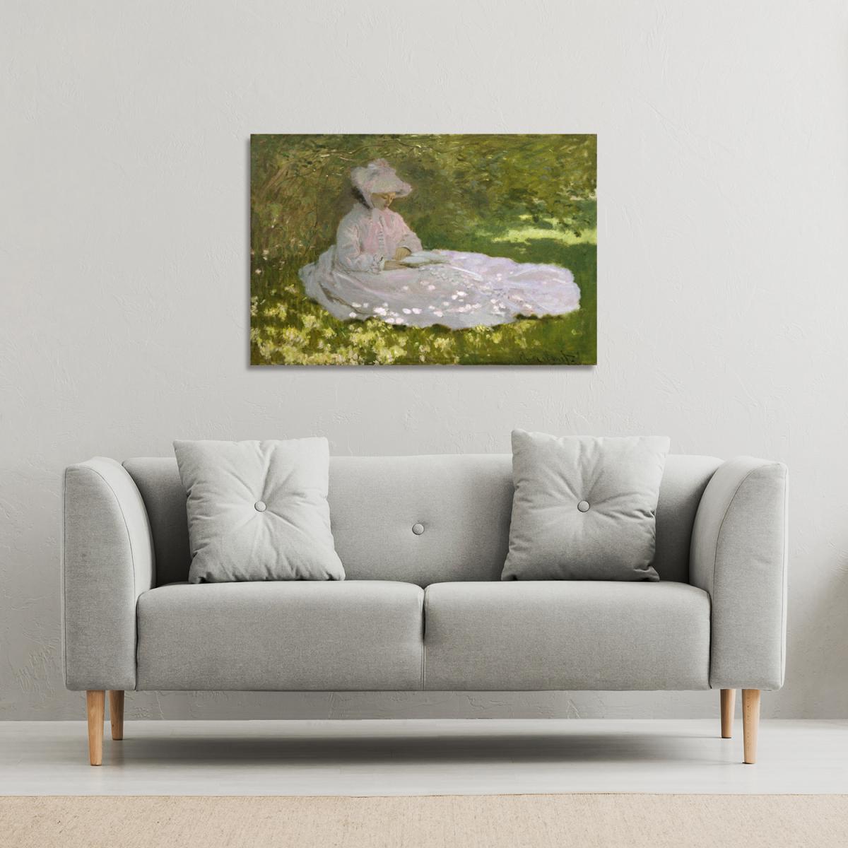 Claude Monet - Springtime Canvas print - Green / 101cm / 77cm – image 3