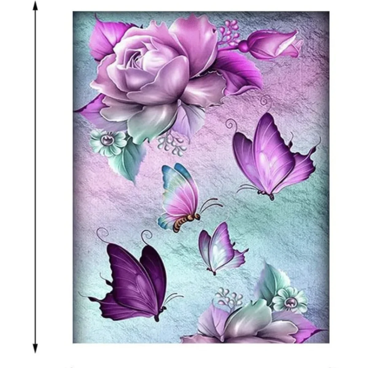 Purple Peony and Butterflies Diamond Painting Kit - Multi – image 5