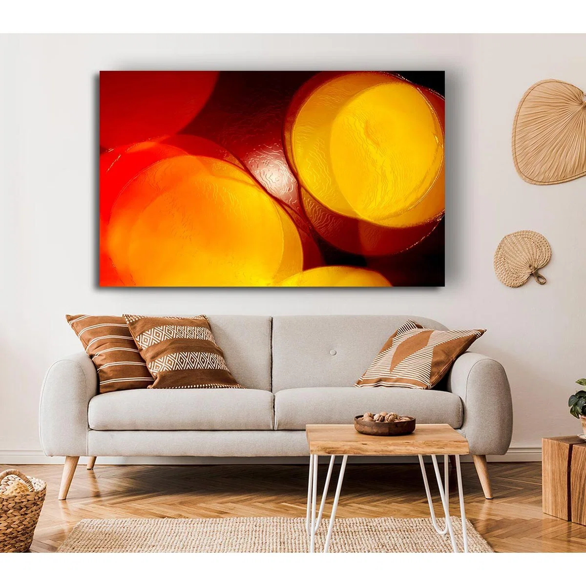 The Joining Of Circles Canvas Print Wall Art - Yellow / 50.8cm – image 3