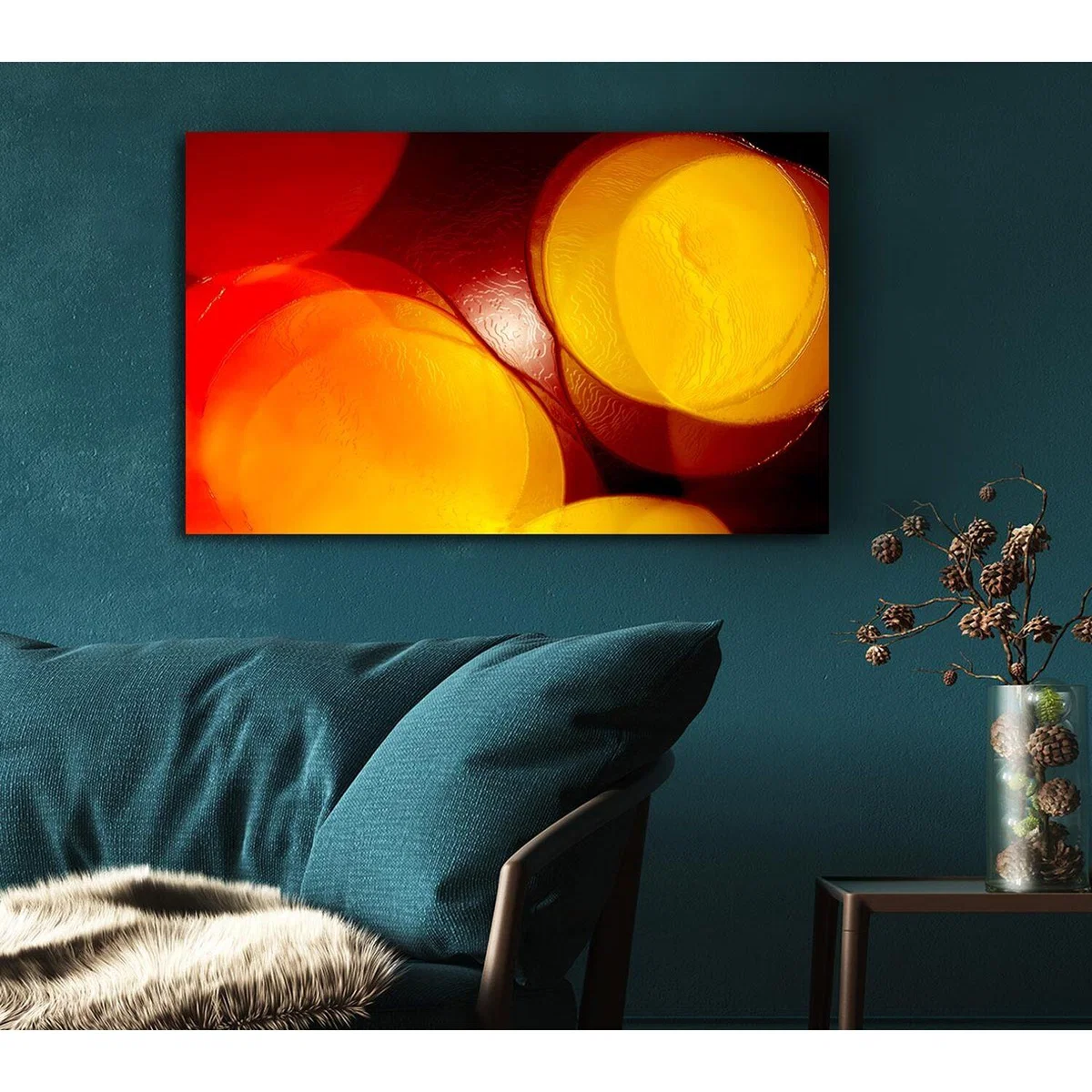 The Joining Of Circles Canvas Print Wall Art - Yellow / 50.8cm – image 4