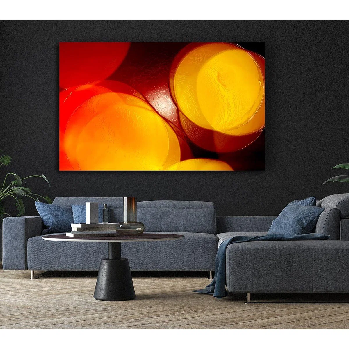 The Joining Of Circles Canvas Print Wall Art - Yellow / 50.8cm – image 5