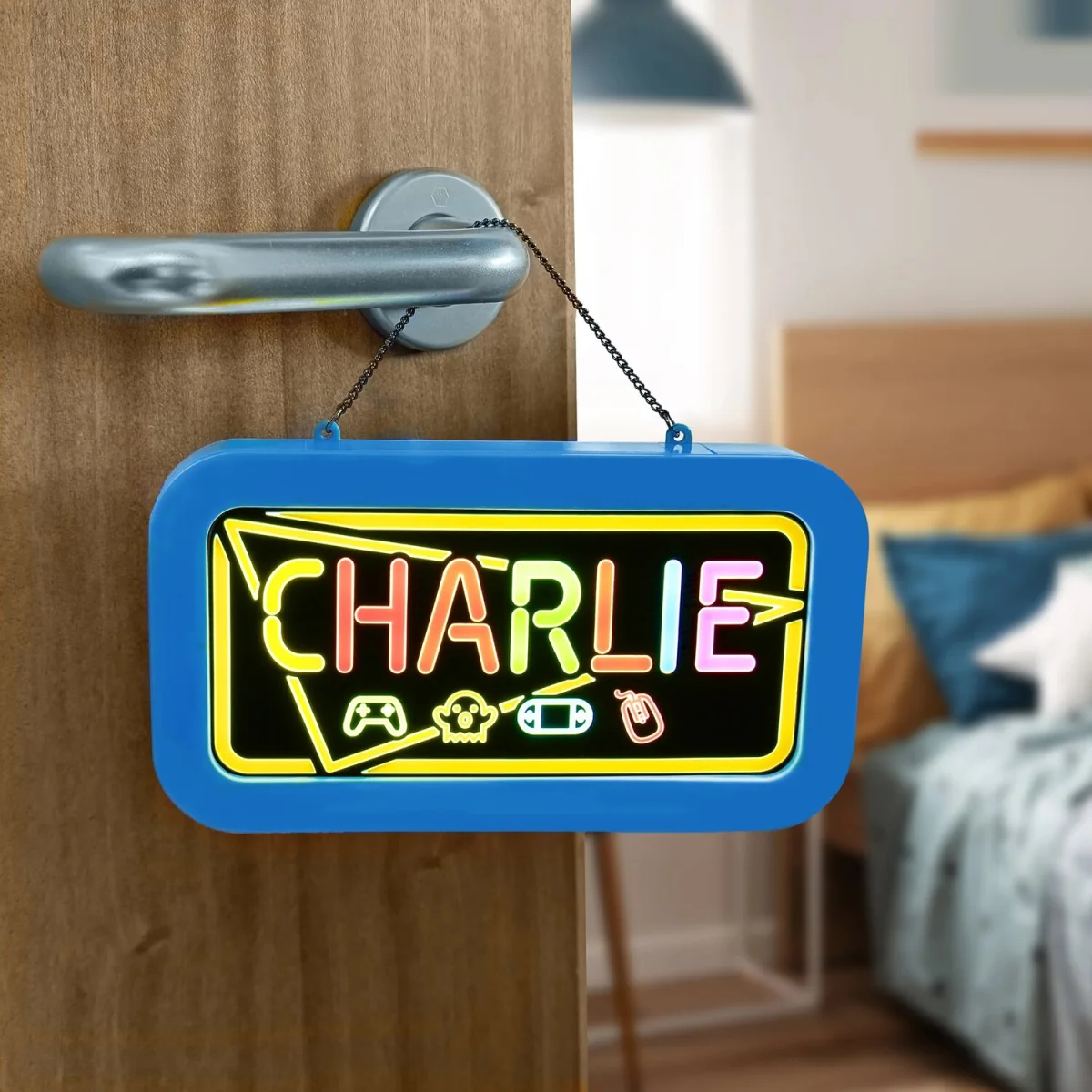 Charlie Pre-personalised Light-Up Neon Bedroom Sign - Black – image 2