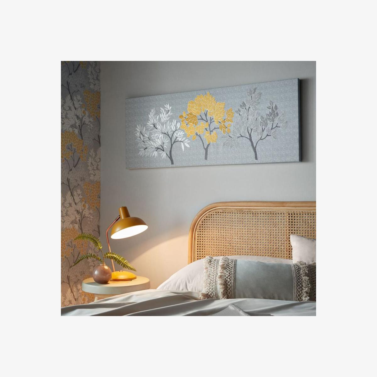 Tranquil Trees Printed Canvas - Grey