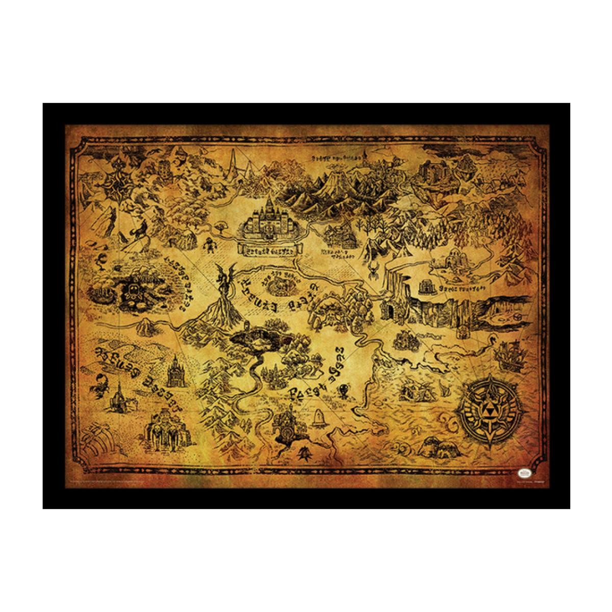 The Legend Of Zelda (Hyrule Map) Framed Print